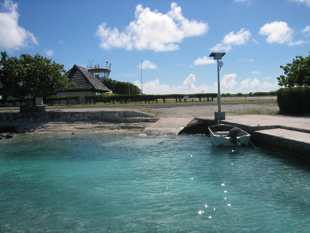 The boat basin at the Rangiroa airport